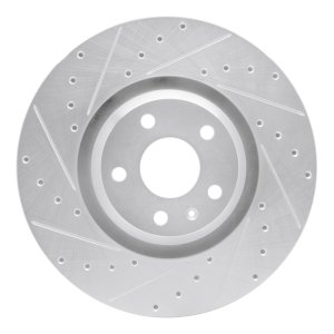 Audi TTS Quattro Brake Rotor (1) - Front Left - R1 Concepts - Drilled & Slotted - Silver - `08-`11 Audi TTS Quattro Brake Rotor (1) - Front Left - R1 Concepts - Drilled & Slotted - Silver - `08-`11